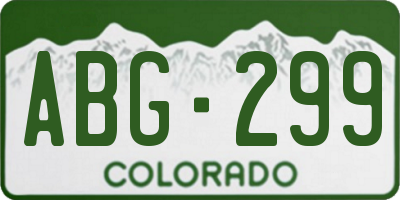 CO license plate ABG299