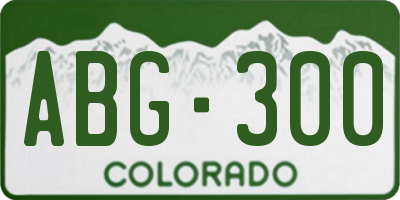 CO license plate ABG300
