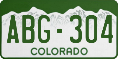 CO license plate ABG304