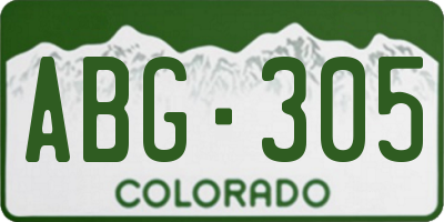 CO license plate ABG305