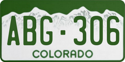 CO license plate ABG306