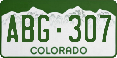 CO license plate ABG307