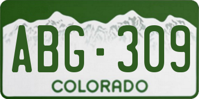 CO license plate ABG309