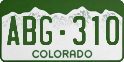 CO license plate ABG310
