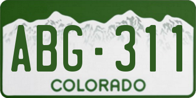 CO license plate ABG311