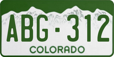CO license plate ABG312