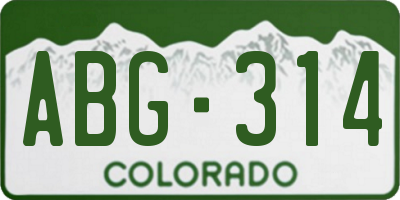 CO license plate ABG314