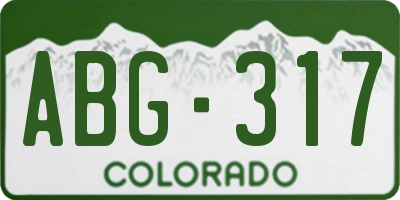 CO license plate ABG317