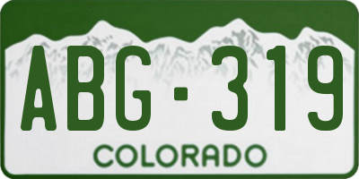 CO license plate ABG319
