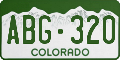 CO license plate ABG320