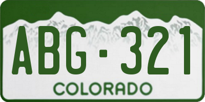 CO license plate ABG321