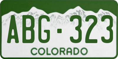 CO license plate ABG323
