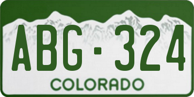 CO license plate ABG324