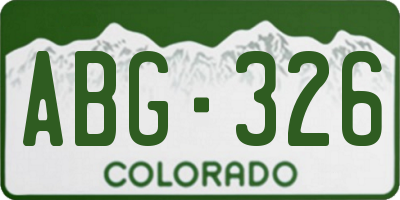 CO license plate ABG326