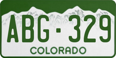 CO license plate ABG329