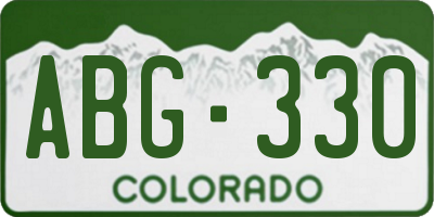 CO license plate ABG330