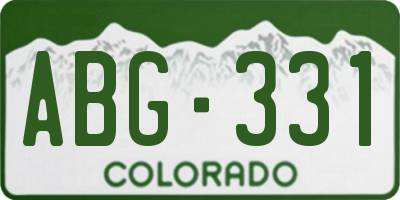 CO license plate ABG331