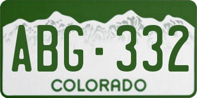 CO license plate ABG332