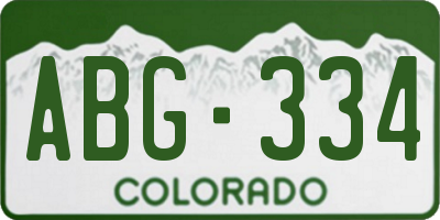 CO license plate ABG334