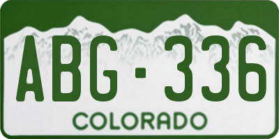 CO license plate ABG336