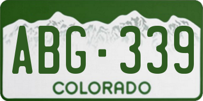 CO license plate ABG339