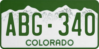CO license plate ABG340