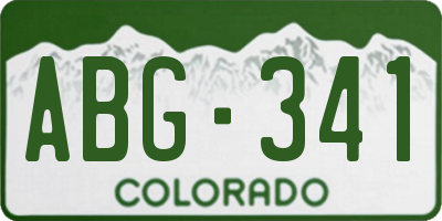 CO license plate ABG341