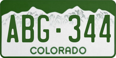 CO license plate ABG344