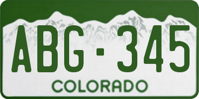 CO license plate ABG345