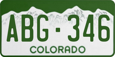 CO license plate ABG346
