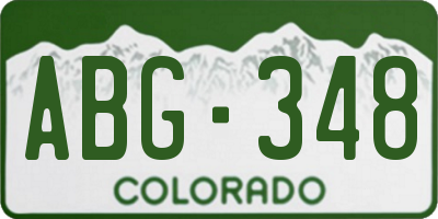 CO license plate ABG348