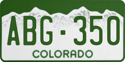CO license plate ABG350