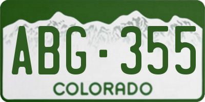 CO license plate ABG355