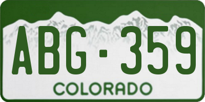 CO license plate ABG359