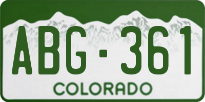 CO license plate ABG361