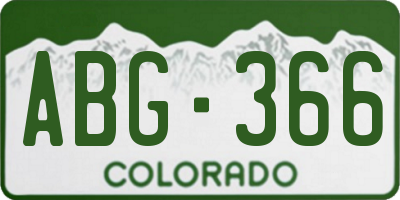 CO license plate ABG366