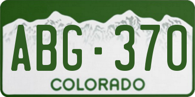CO license plate ABG370