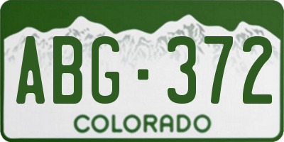 CO license plate ABG372
