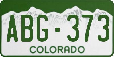 CO license plate ABG373