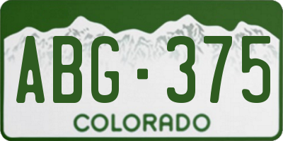 CO license plate ABG375