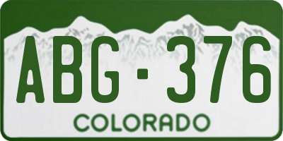 CO license plate ABG376