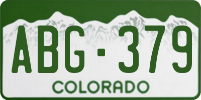 CO license plate ABG379