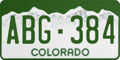 CO license plate ABG384