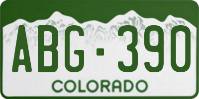 CO license plate ABG390