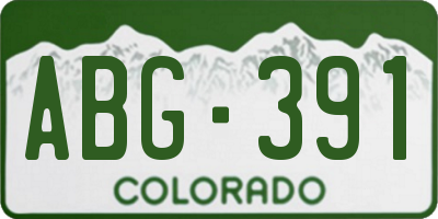 CO license plate ABG391