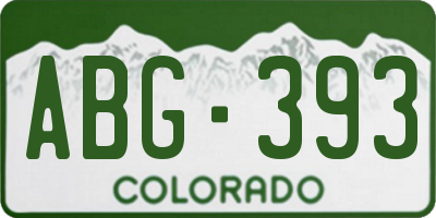 CO license plate ABG393