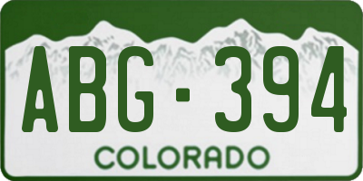 CO license plate ABG394
