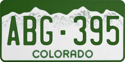 CO license plate ABG395