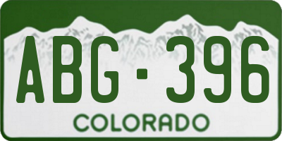 CO license plate ABG396