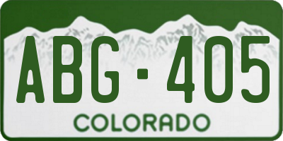 CO license plate ABG405